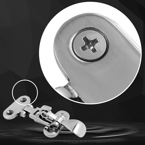Image of Stainless Steel Hasps Marine Grade 316 SS Boat Latches Heavy Dudy Door Latch with Screws (B-2 Pack)