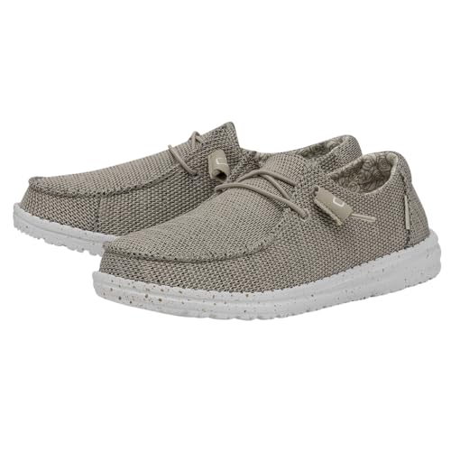 Image of HEYDUDE Women's Wendy Sox Sand Beige Size 12 | Women's Shoes | Women's Lace Up Loafers | Comfortable & Light-Weight