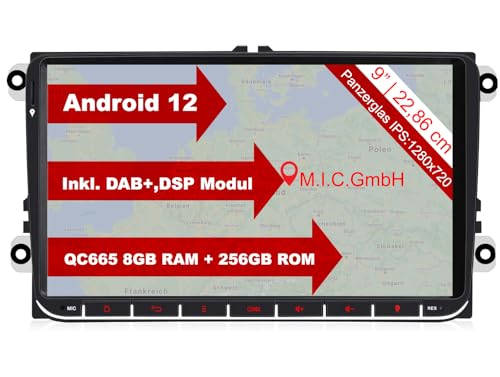 M.I.C. AV9V2-Ultra Android 12 Autoradio mit navi Qualcomm Snapdragon 665 8G+256G