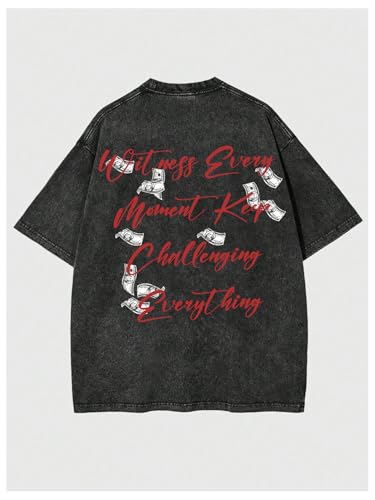 Milumia Men's Graphic T Shirt Figure Letter Print Short Sleeve Vintage Tee Tops2