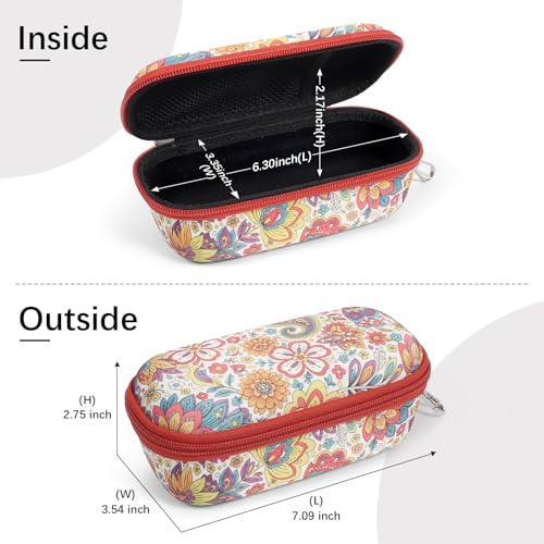 Image of Bukere Double Eyeglasses Case with Adjustable Slots, EVA Hard-shell Travel Dual Glasses Sunglasses Organizer for Men Women