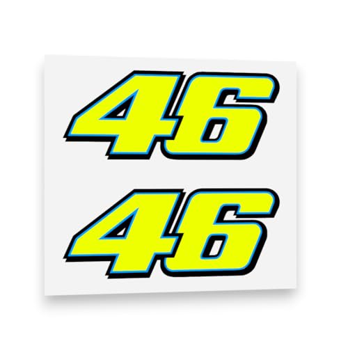 Valentino Rossi autocollant 46 en vinyle Jaune fluorescent (2013 / 15cm) stickers
