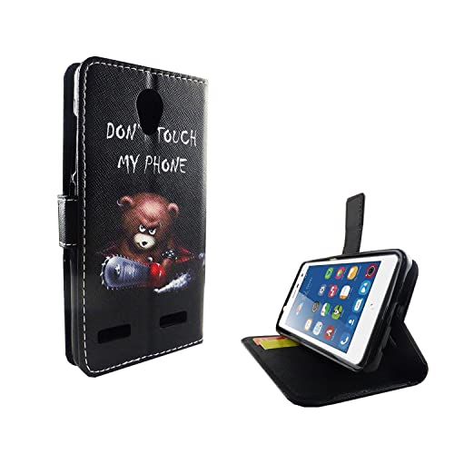 Étui ZTE Blade L7 König Design en cuir noir avec support