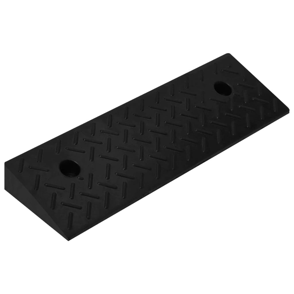 vidaXL 2X Rampas para Bordillos Carretera Puerta Acera Sillas de Ruedas Andador Coche Scooter Carritos Antideslizante Desmontable Goma 50x17,5x5 cm