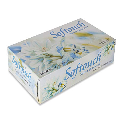 Image of Softouch 2 Ply Face Tissue-100 Pulls Each Box (200 Sheets) Pack of 5-500-1000