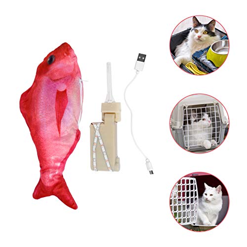 Kisangel Brinquedo de peixe vermelho elétrico em movimento de 30 cm, brinquedo interativo com luz