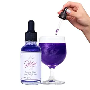 Glitter Faced Purple Edible Glitter For Drinks With 0-Calories, No Taste or Texture | 30ml Food-Grade, 30 Drinks, Luster Dust | Ideal for Beverages, Galentine’s, Parties & Events | Made in USA