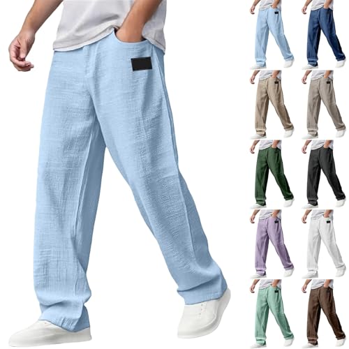 Sweatpants for Boys Men's Casual Pants Lightweight Embroidered Drawstring Loose Fit Waist Pocket Long Trousers Joggers