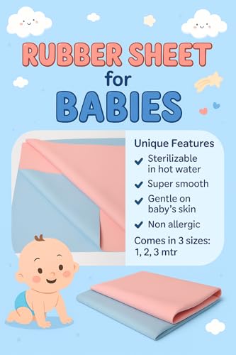 Dr. BOHRRAS Baby Super Soft Solid Rubber Sheet 200 TC Double Colour Blue Pink Sterilizable Non Allergic (90X100 Cm (1Mtr)), Full - Image 2 thumbnail
