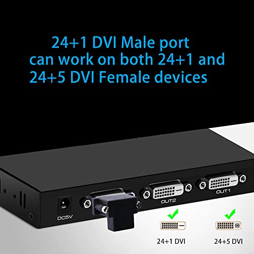 Pngknyocn Right Angle Dvi To Hdmi Adapter 2-Pack 270 Degree Dvi-D Male To Hdmi Female Gold Plating Connector For Ps4,Hdtv,Projector,Graphics Card(Black Up) #TOP1