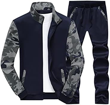 DOINLINE Men’s Sweatsuit Tracksuit 2 Piece Outfit Long Sleeve Jogging Running Athletic Sports Suit Set