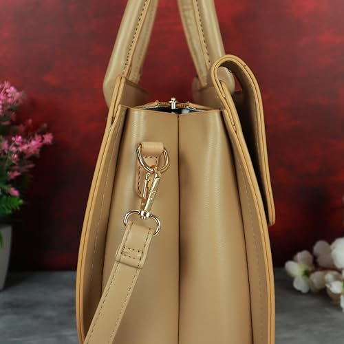 Image of NFI essentials Satchel Bags Ladies Purse Handbag Premium Women Shoulder Travel Bag for Work Gifts for Wife /Mother /Sister Stylish Office College Party Bag