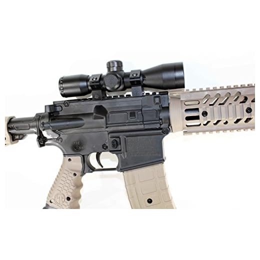 TRINITY 4X32 Scope Sight with Rings Fits Tippmann TMC tippmann Phenom tippmann Cronus tippmann Alpha Black Elite woodsball Marker Paintball Optics Tactical Accessory Paintballer Gear Paintballing.