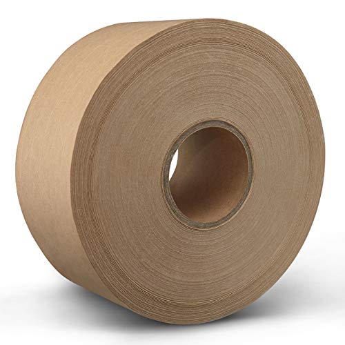 10Rolls Packing Tape 2.83Inch X 450 Feet 750(Mm) Reinforced Gummed Kraft Paper Tape Water Activated Tape 1500Yards For Heavy Duty Shipping Writable Strong Adhesive Brown Tape For Moving And Storage #TOP2