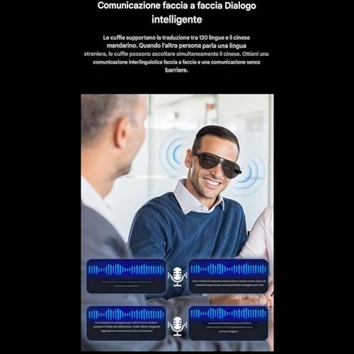 Gafas de audio inteligentes con traducción AI y conexión inalámbrica bluetooth 7