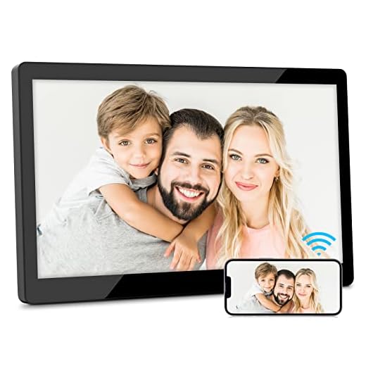 Brvatoe 15.6 Inches WiFi Digital Picture Frame, 1920x1080 FHD Touch Screen, Effortless to USE, Share Photos and Videos Instantly via Email or App, Large Digital Photo Frame with 16GB Storage