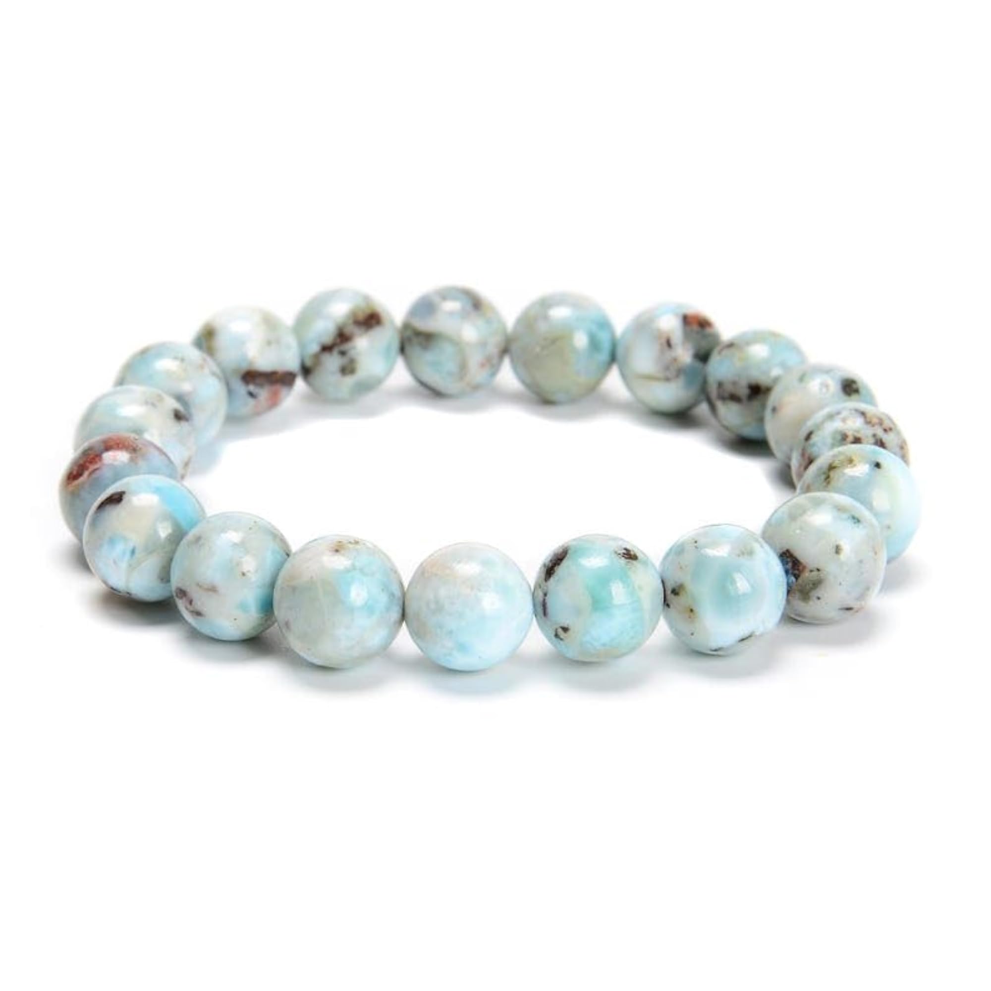 Natural Larimar Gemstone Energy Stretch Bracelet