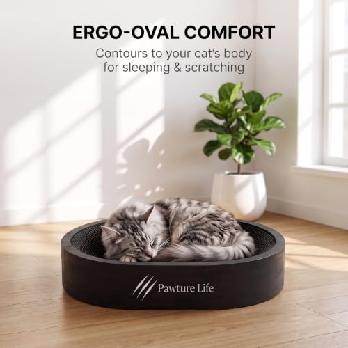Extra Large Cardboard Cat Scratching Bed, Black/White - Image 5