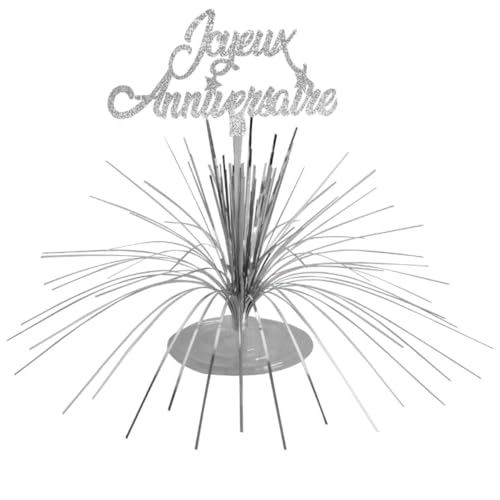 SV SURPRISEZ-VOUS - Centre DE Table Joyeux Anniversaire 27CM Argent