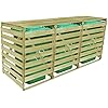 Copribidone Spazzatura Triplo In Legno 240 L - Per Esterno, Con 3 Porte E Coperchi, Legno Impregnato - Foto 3