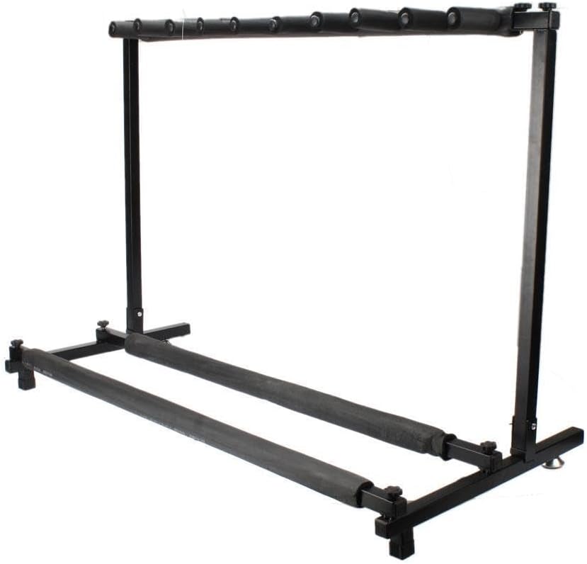 Gerrit 9 Folding Guitar Bass Holder Display Rack Stand for Guitar, black