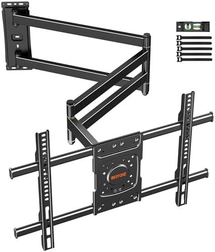 WHYFONE TV Wandhalterung mit 1016mm Extra Langem Gelenkarm | Fernsehhalterung Wand Schwenkbar Voll Bewegliche Ecke TV Halter für 37-75 Zoll Flachbildschirme bis 45kg Max. VESA 600x