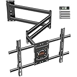 WHYFONE Support Mural TV à Extra Longue Portée 1016mm, Support TV Mural Orientable et Inclinable pour Téléviseurs 37 75 Pouces Plasma OLED LCD Incurvés/Plats Max. VESA 600x400mm jusqu'à 45kg
