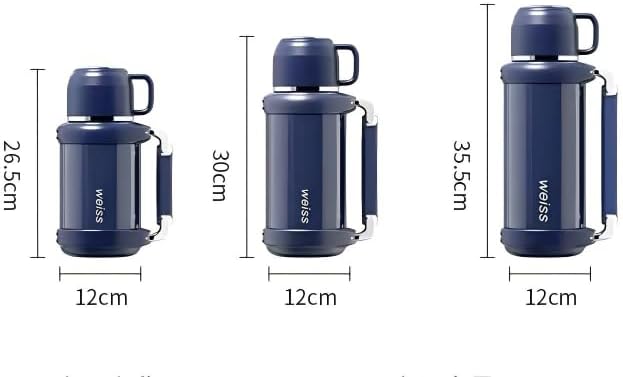 Miniatura 2 de Botella de bebidas aislada al vacío de acero inoxidable con taza, botella de café grande para viajes, frascos para bebidas calientes y frías,