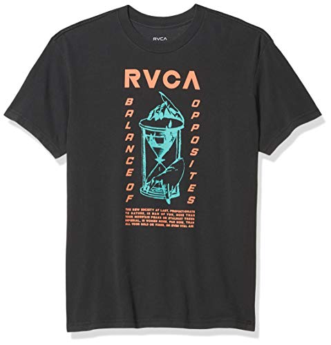 RVCA Men Sand Of Time Short Sleeve Tee Black Large