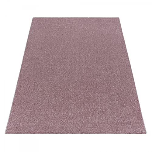 Tapis design à poils courts grand format rose uni 200x290cm - 4