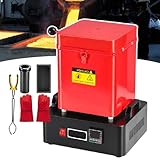 pedenencelia Horno De Fusión De Oro Mejorado, Eléctrico, con Control De Temperatura, Crisoles De 1, 2 Y 3 Kg, Guantes Resistentes Al Calor, para Oro, Plata Y Aluminio 1kg