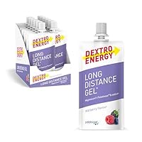 Dextro Energy Long Distance Gel Wildberry + Magnesium und Natrium - 12x50ml (12er Pack) - High Carb Energy Gel mit Palatinose und Elektrolyte