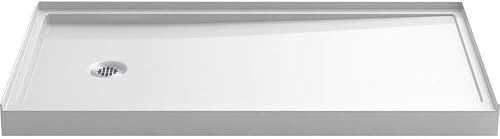 Miniatura 1 de KOHLER 8459-96 Rely - Base de ducha de un solo umbral con drenaje a la izquierda, 60 x 32 pulgadas, galleta