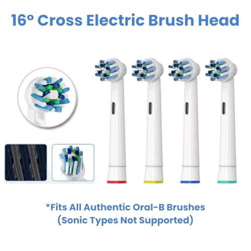Image of For Oral B Electric Brush Head, EB-50A Replacement Brush Heads Compatible with Oral-B Electric Toothbrush | 4-Pack Soft DuPont Bristles for Gum Health & Plaque Removal | Fits Vitality, Pro, Precision & More