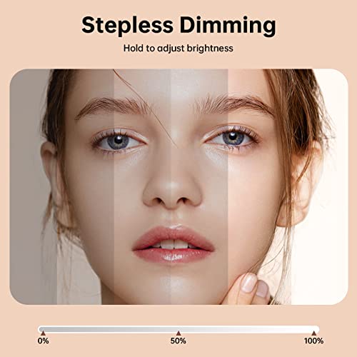 Gospire Trifold Makeup Mirror With Lights And Magnification 10X/5X/3X/1X, 74 Led Lights Lighted Magnifying Mirror With 3 Light Colors & Adjustable Brightness, Led Vanity Mirror For Women - White #TOP4