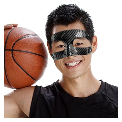 Fnacuody Basketball Training Mask Basketball Mask Face Shield for Broken Nose Guard Elastic Protective Adjustable(Black B)