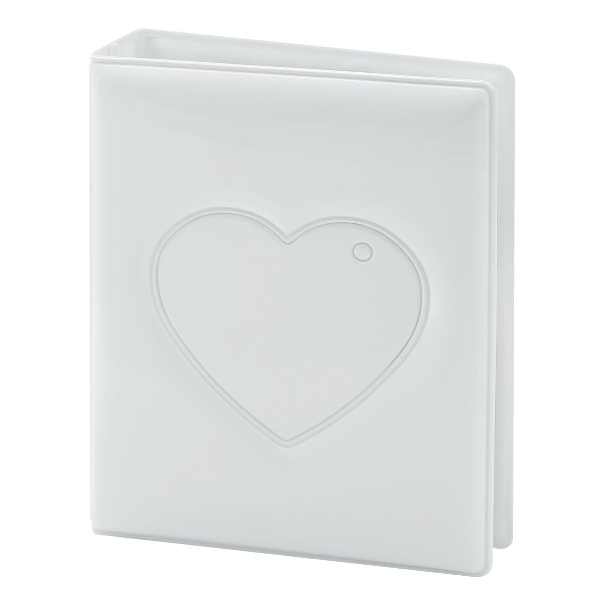 Gladfresit White 32 Pockets Mini Photo Album With Pendant, Hollow Heart Idol Album Card Organizer, Kpop Photocard Holder Binder For Polaroid Photo, 3 Inch