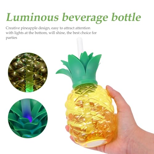 UPKOCH 6pcs Glowing Pineapple Cups with Lids and Straws, Creative 500ml Drinking Cups for Hawaiian Luau Party, Colorful Tiki Tropical Fruit Party Supplies,Summer Beach and Spring Celebrations by UPKOCH - Image 5