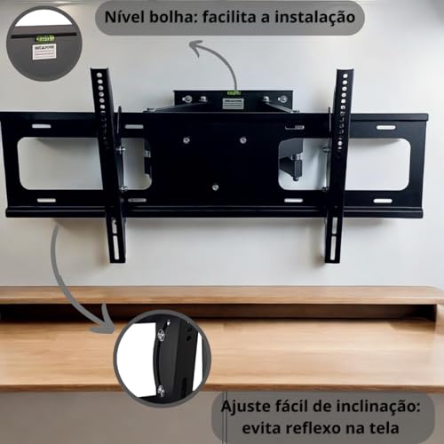 Metalform, Suporte Multi Articulado Universal Tv 32 A 90 Polegadas Telas Gigantes Até 75kg Robusto 5