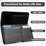PU Holster en cuir pour Galaxy S26 Plus S25 FE A57 A56, iPhone Air Pixel 10a | Porte ceinture de téléphone mobile pour Samsung S24 FE S23 FE S22 Plus A15 A35, iPhone 16 Plus / 15 Pro Max avec boucle à courroie