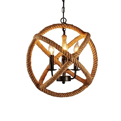Plafonnier industriel vintage Cannon E14 à 3 lumières avec chaîne réglable