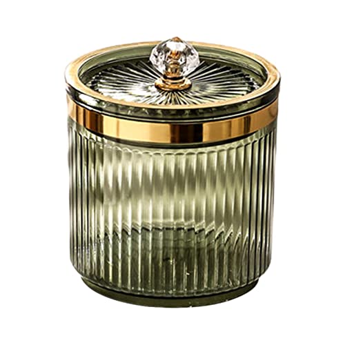 Generic Multifunctional Cosmetic Organizer, Makeup Swab Holder, Makeup Tool Storage Canister Container for Dresser Bathroom Vanity, Green, 8.5cmx11cm