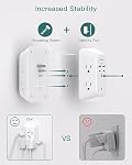 Power Bar, USB Wall Charger Surge Protector 5 Outlet Extender with 4 USB Charging Ports (2 USB C), Multi Plug Outlet, 3-Sided 1800J Power Strip Outlets Splitter Wall Plug Adapter for Home Office Dorm