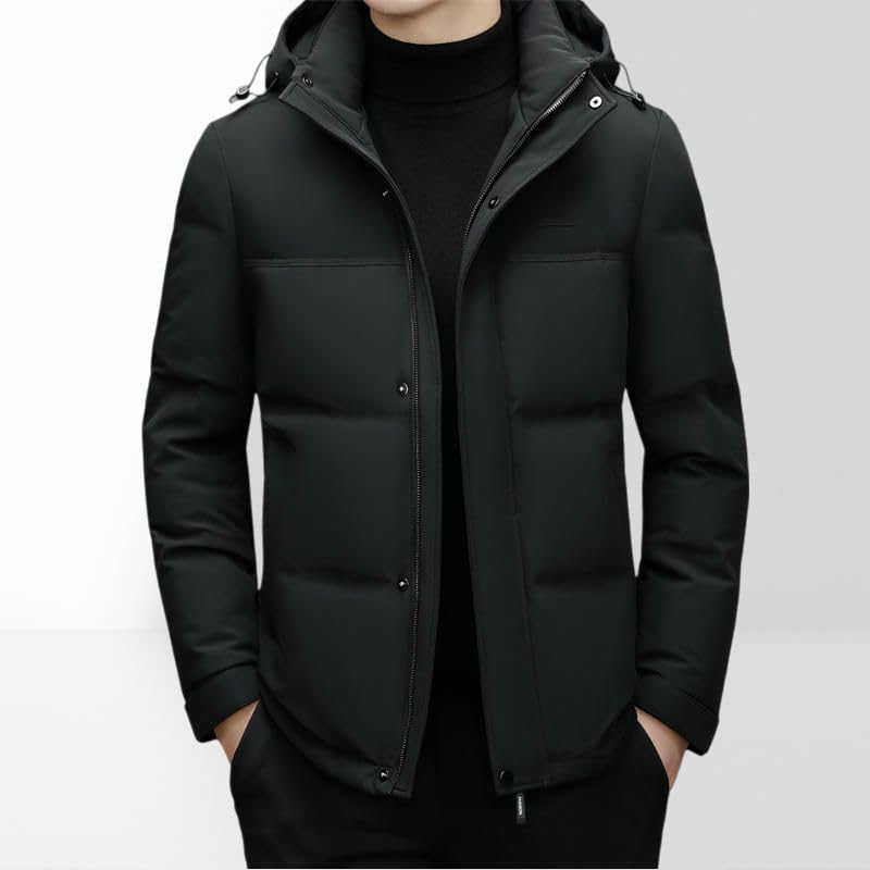 Abrigo de plumón para hombre con capucha de invierno grueso resistente al frío 6