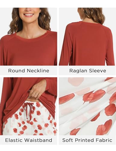 GYS Women's Pajama Sets Long Sleeve Sleepwear Comfy 2 Piece Ladies Pj Sleep Set, Viscose Made from Bamboo4