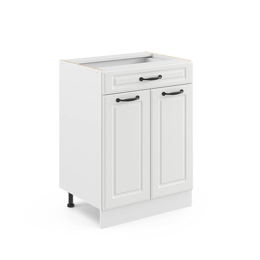 Vicco Kitchen base cabinet Raul, White country house, 60 cm with drawer, without worktop, for flexible combination within modular kitchen systems โ image 1