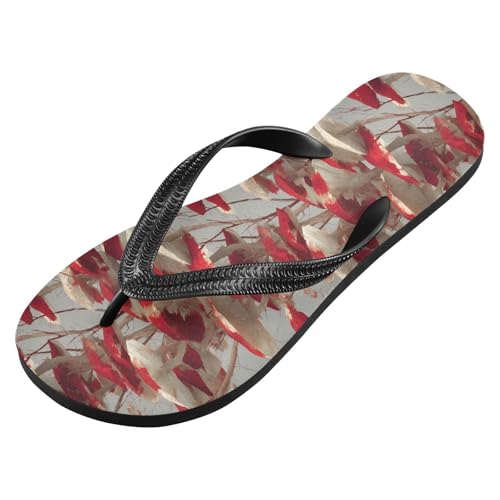 Flip Flop Sandals Red Mushroom Print for Women Men Beach Outdoor XS2