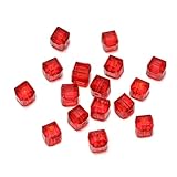 dimensioni: 8 mm Generico 50 Pezzi/Lotto Perline di Vetro di Cristallo Trasparenti quadrate, Perline distanziatrici per collane Artigianali, per la Realizzazione di Catene per telefoni(Red)
