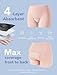TIICHOO Womens Incontinence Underwear Boxers Washable Leakproof Postpartum Underwear 5 Pack (Large, 2 Black/2 Rose Gold/1 Beige)