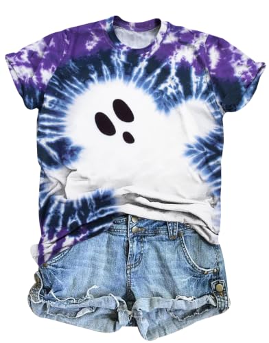 Halloween Shirt Women Ghost Tie Dye - image 6